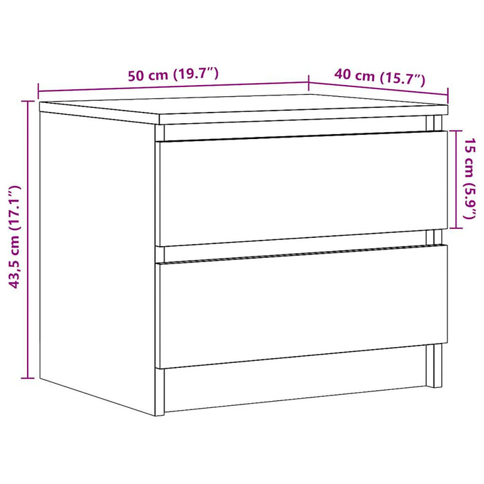 Bedside Cabinets 2 pcs Old Wood 50x40x43.5 cm Engineered Wood