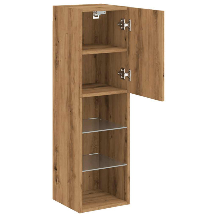 TV Cabinets with LED Lights 2 pcs Artisian Oak 30.5x30x102 cm