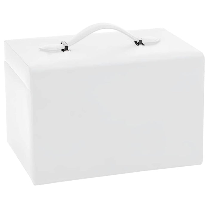 Jewellery Box 3-Layer with Mirror Lockable White 26x18x17.5 cm