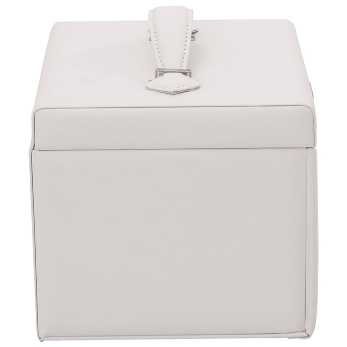 Jewellery Box 4-Layer with Mirror Lockable White 22.5x17.5x16.5 cm