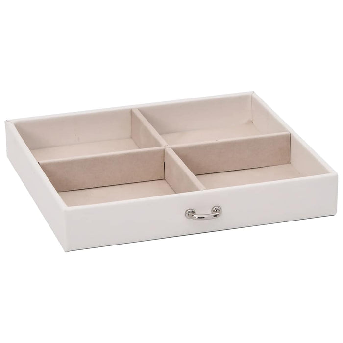 Jewellery Box 4-Layer with Mirror Lockable White 22.5x17.5x16.5 cm