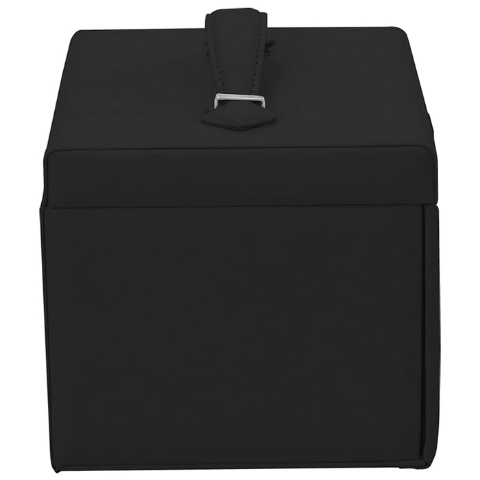 Jewellery Box 4-Layer with Mirror Lockable Black 22.5x17.5x16.5 cm