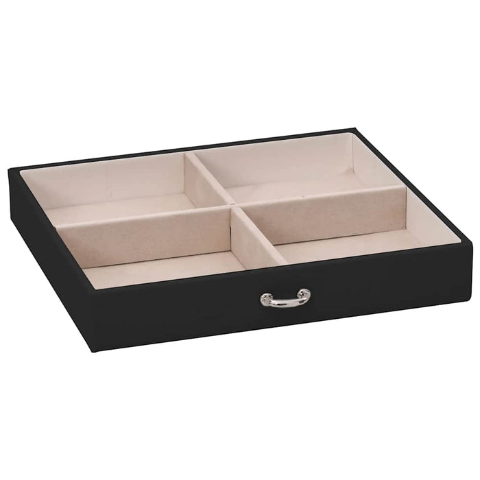 Jewellery Box 4-Layer with Mirror Lockable Black 22.5x17.5x16.5 cm