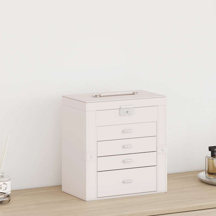 Jewellery Box 5-Layer with Mirror Lockable White