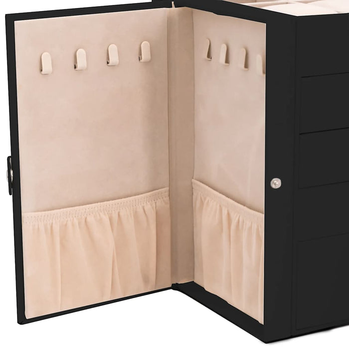 Jewellery Box 5-Layer with Mirror Lockable Black