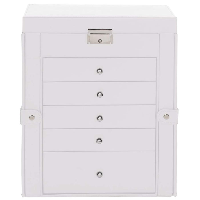 Jewellery Box 6-Layer with Mirror Lockable White