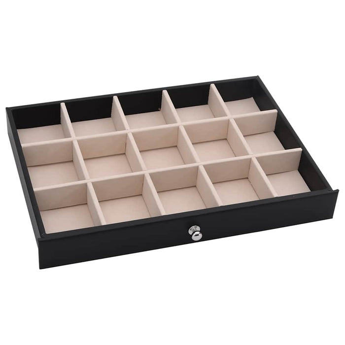 Jewellery Box 10-Layer with Watch Holders Black 29x20.5x40.5 cm