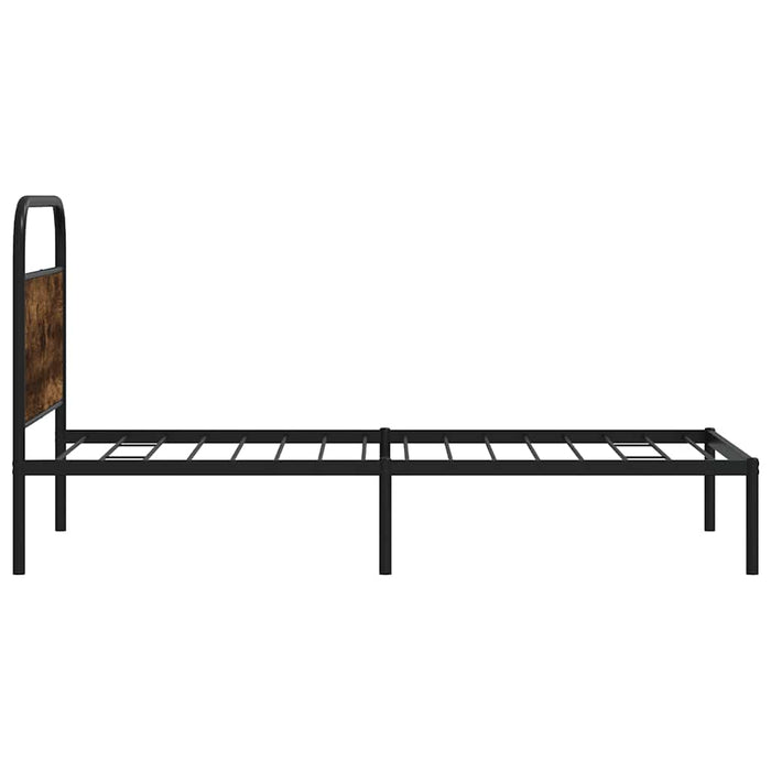 Bed Frame Without Mattress 90x200 cm Smoked Oak Engineered Wood