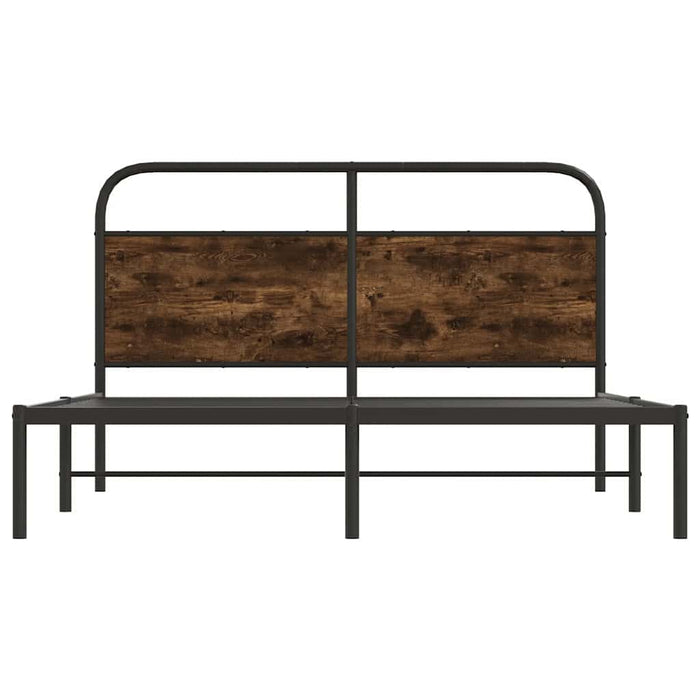 Bed Frame Without Mattress 150x200 cm King Size Smoked Oak Engineered Wood