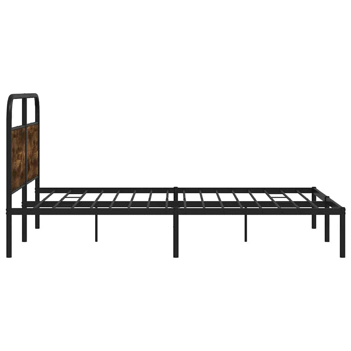 Bed Frame Without Mattress 150x200 cm King Size Smoked Oak Engineered Wood