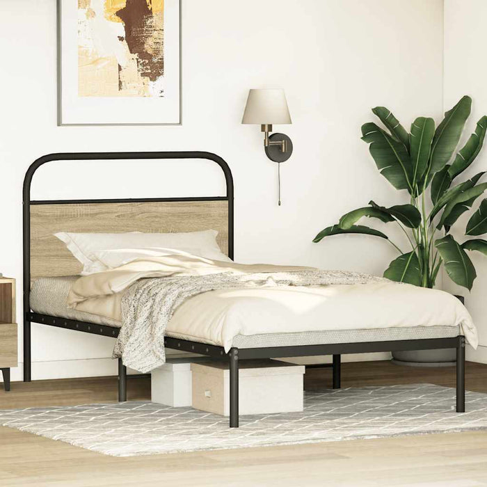 Bed Frame Without Mattress 107x203 cm Sonoma Oak Engineered Wood