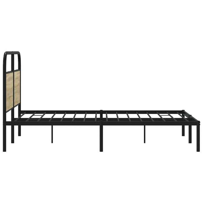 Bed Frame Without Mattress 135x190 cm Double Sonoma Oak Engineered Wood