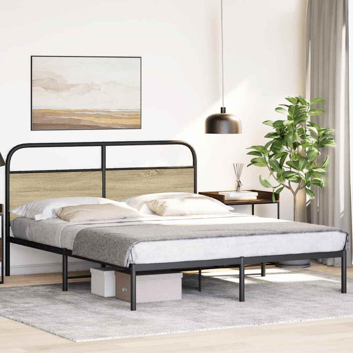 Bed Frame Without Mattress 160x200 cm Sonoma Oak Engineered Wood