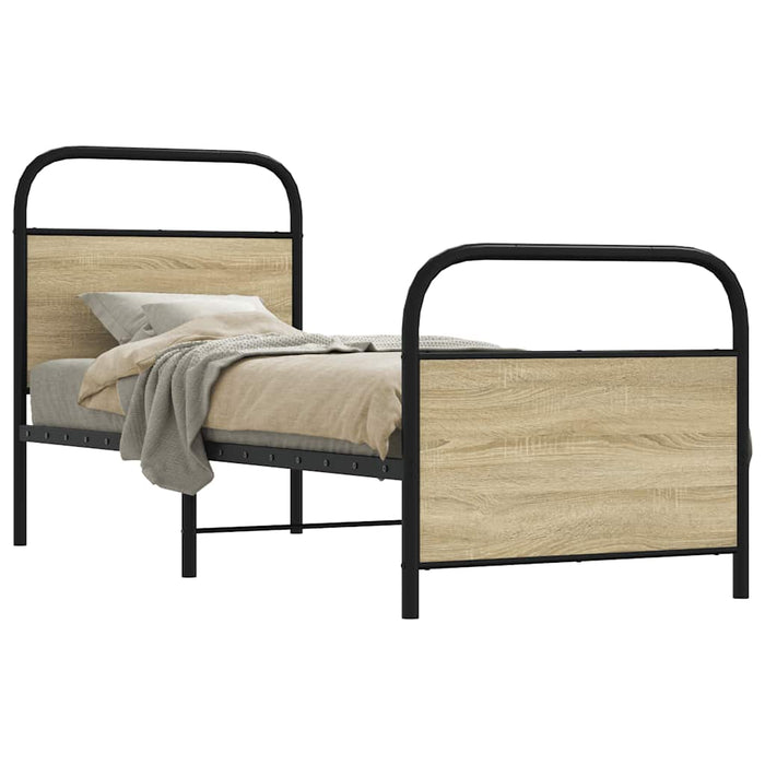 Bed Frame Without Mattress 75x190 cm Small Single Sonoma Oak Engineered Wood