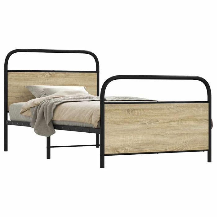 Bed Frame Without Mattress 90x190 cm Single Sonoma Oak Engineered Wood