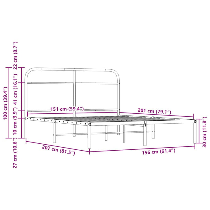 Рамка за легло без матрак 150x200 см King Size кафяв дъб инженерно дърво