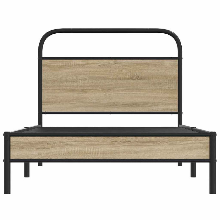 Bed Frame Without Mattress 100x200 cm Smoked Oak Engineered Wood