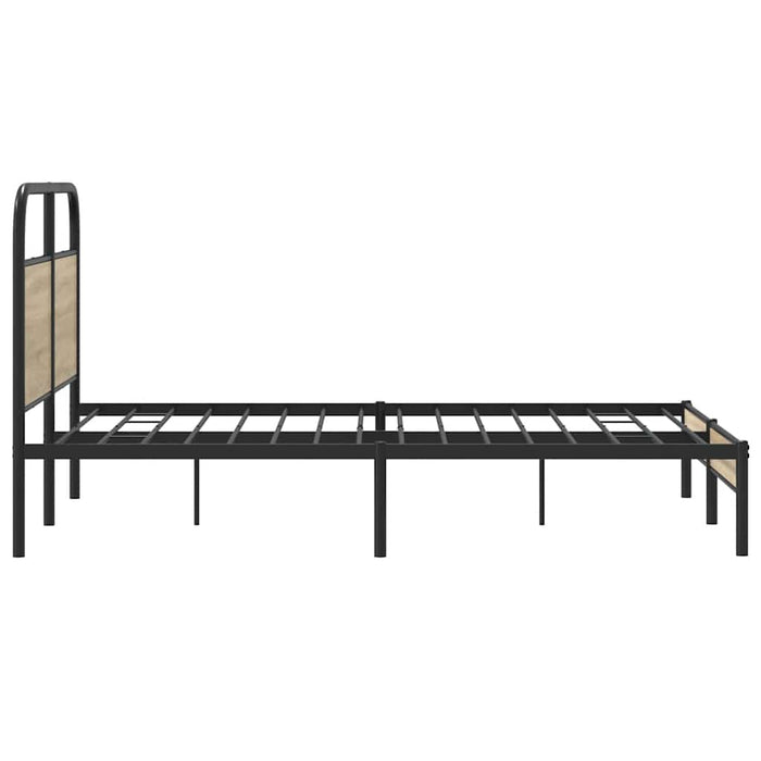 Bed Frame Without Mattress 120x190 cm Smoked Oak Engineered Wood