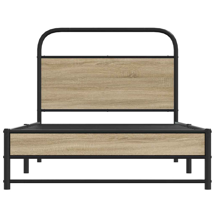 Bed Frame Without Mattress 90x190 cm Smoked Oak Engineered Wood