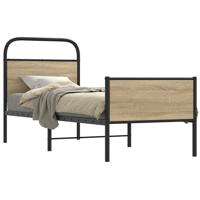 Bed Frame without Mattress 80x200 cm Sonoma Oak Engineered Wood