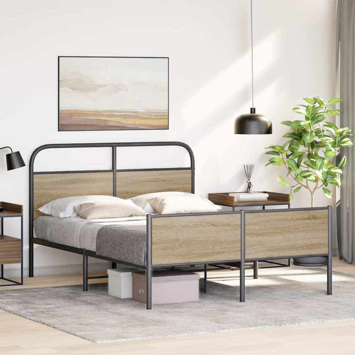 Bed Frame without Mattress 120x200 cm Sonoma Oak Engineered Wood