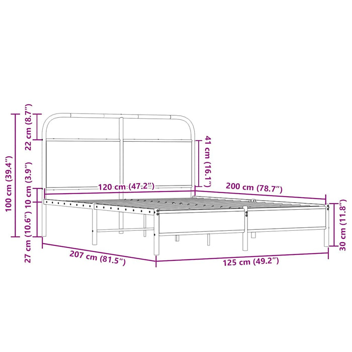 Рамка за легло без матрак 120x200 см дъб сонома инженерно дърво