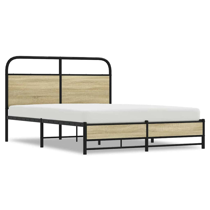 Bed Frame without Mattress 140x200 cm Sonoma Oak Engineered Wood