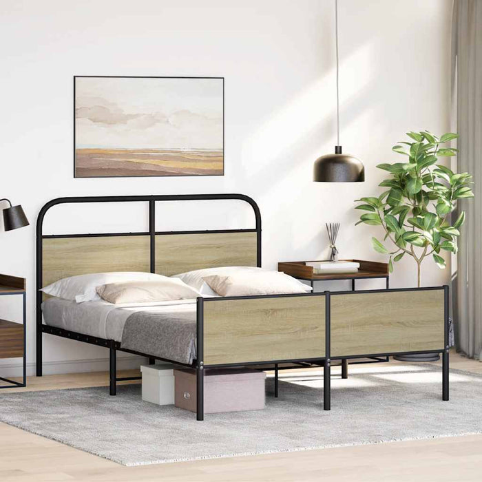 Bed Frame without Mattress 120x200 cm Sonoma Oak Engineered Wood