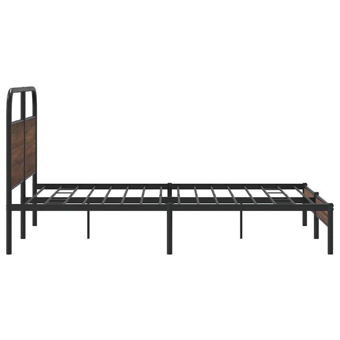 Bed Frame without Mattress 160x200 cm Brown Oak Engineered Wood