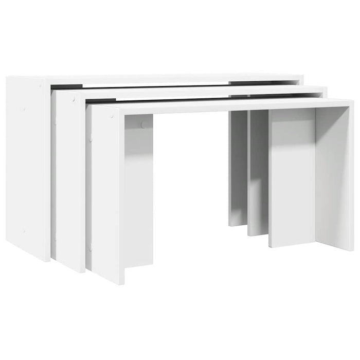 Nesting Tables 3 pcs White Engineered Wood