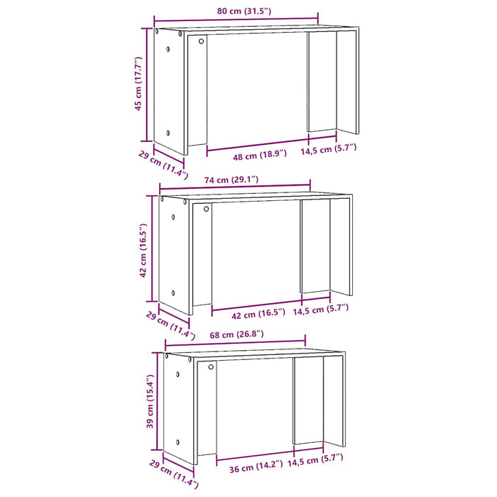 Nesting Tables 3 pcs Grey Sonoma Engineered Wood