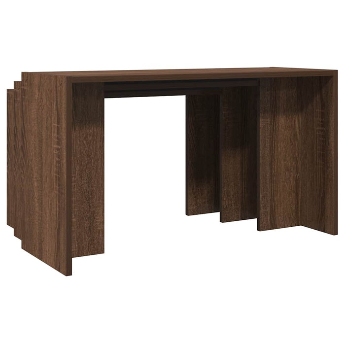 Nesting Tables 3 pcs Brown Oak Engineered Wood