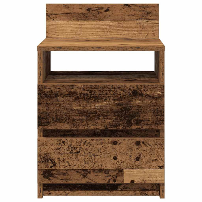 Bedside Cabinets 2 pcs with 2 Drawers Old Wood 40x33x60 cm