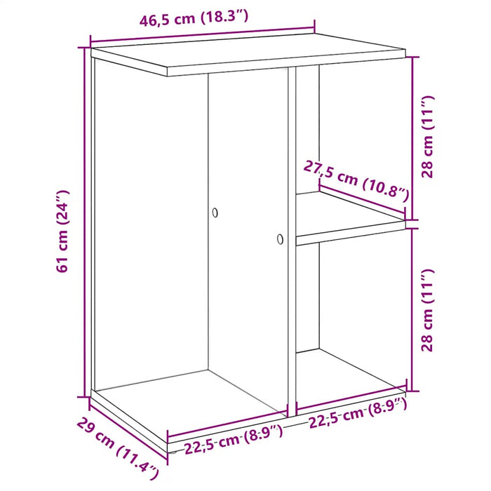 Нощно шкафче Бяло 46,5x29x61 см Инженерно дърво