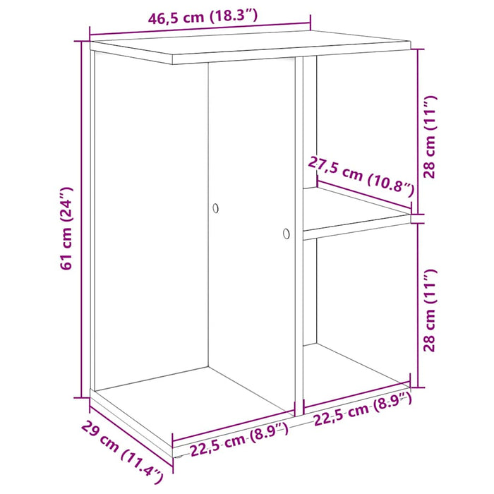 Нощни шкафчета 2 бр. Старо дърво 46,5x29x61 см Инженерно дърво