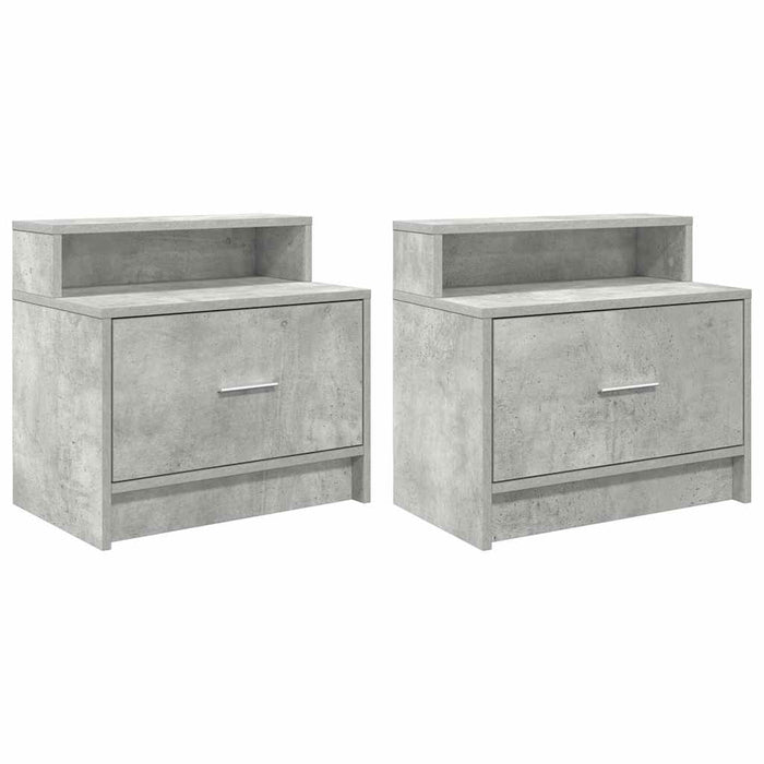 Нощни шкафчета с чекмедже 2 бр Concrete Grey 51x31x47 см