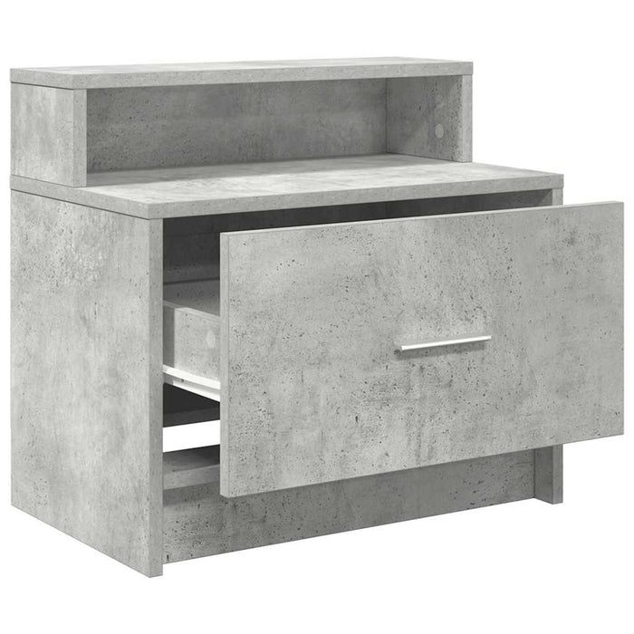 Нощни шкафчета с чекмедже 2 бр Concrete Grey 51x31x47 см