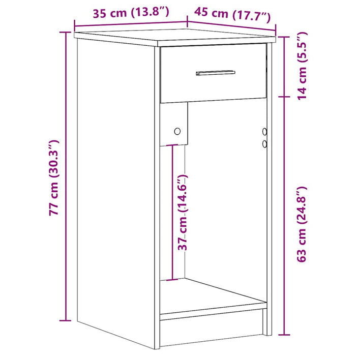 Стойка за компютър Tower с чекмедже Бяла 35x45x77 см