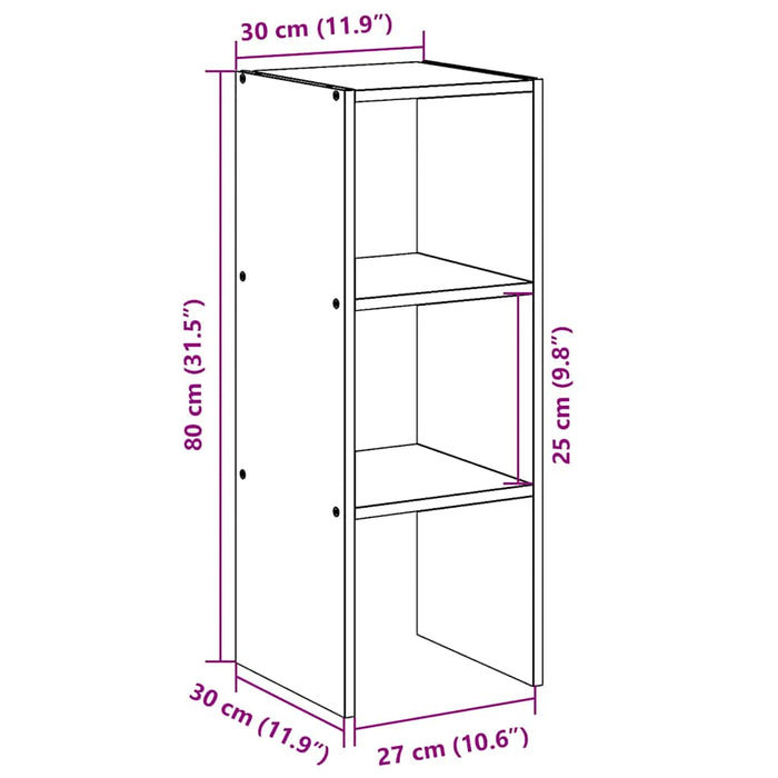 Bibliotecă Stivuibilă Stejar Sonoma 30x30x80 cm Lemn de Inginerie