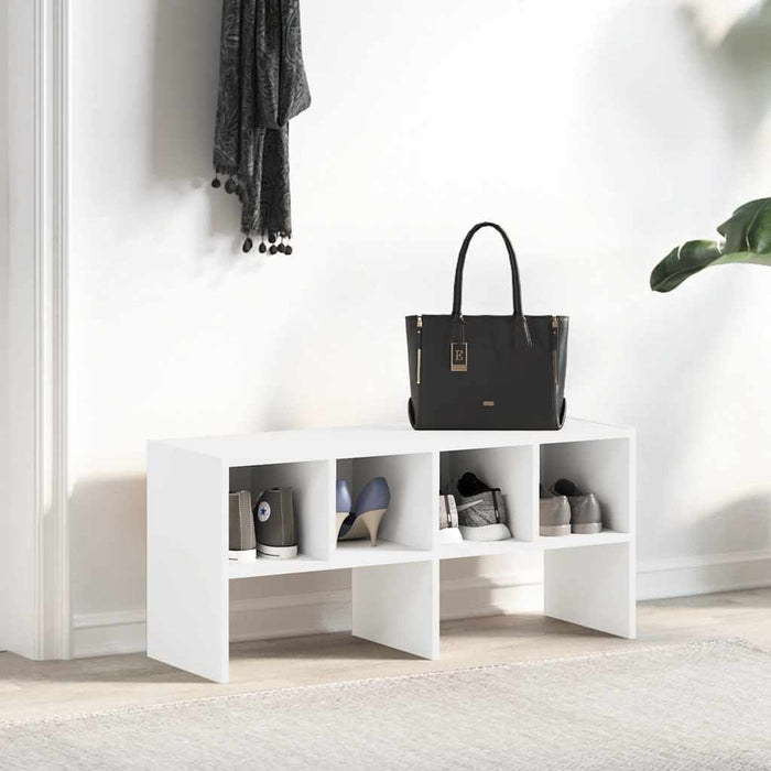 Shoe Rack Stackable White 89.5x30x40 cm