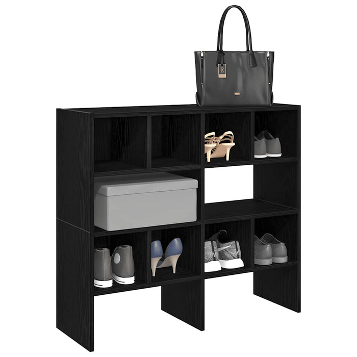 Shoe Racks 2 pcs Stackable Black Oak 89.5x30x40 cm