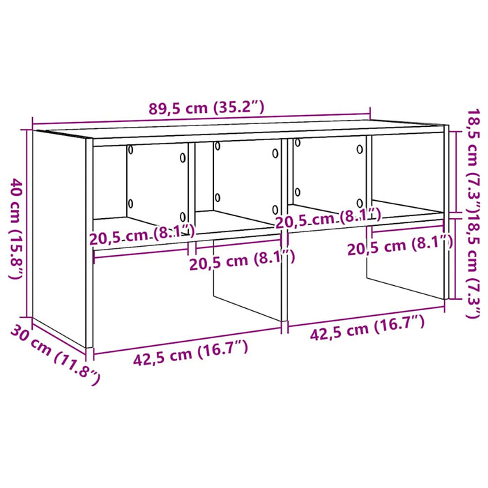 Полка для обуви штабелируемая бетонная серая 89,5x30x40 см