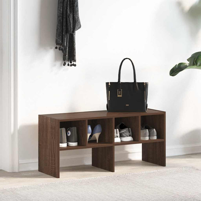 Shoe Rack Stackable Brown Oak 89.5x30x40 cm