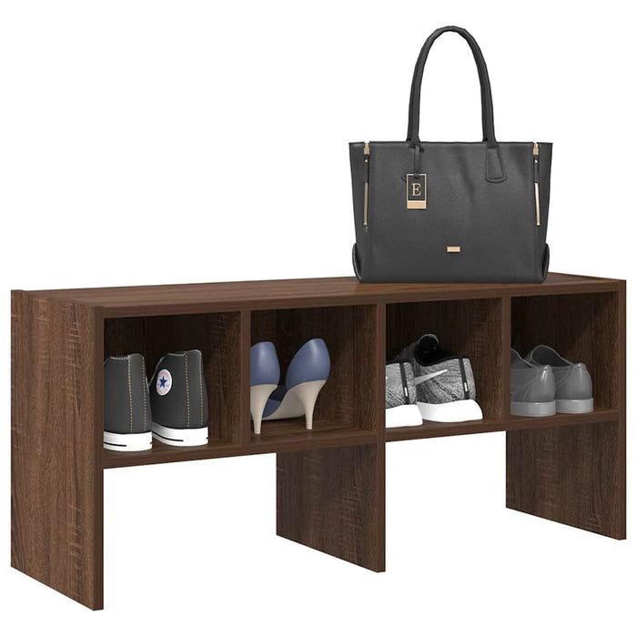 Shoe Rack Stackable Brown Oak 89.5x30x40 cm