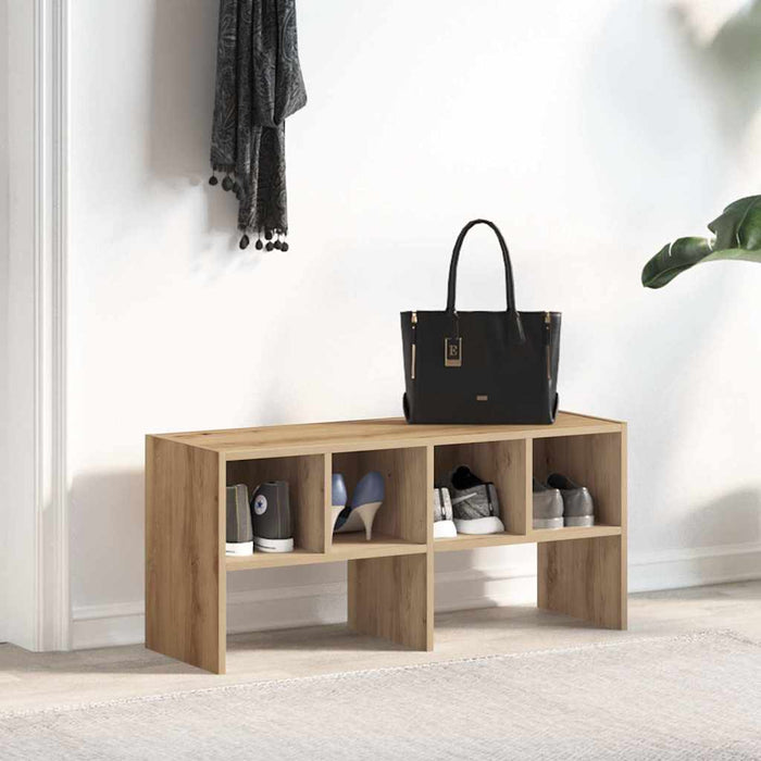 Shoe Rack Stackable Artisan Oak 89.5x30x40 cm