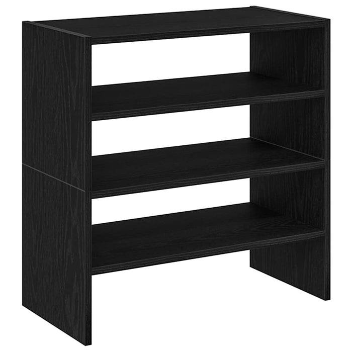 Shoe Racks 2 pcs Stackable Black Oak 60x30x30.5 cm