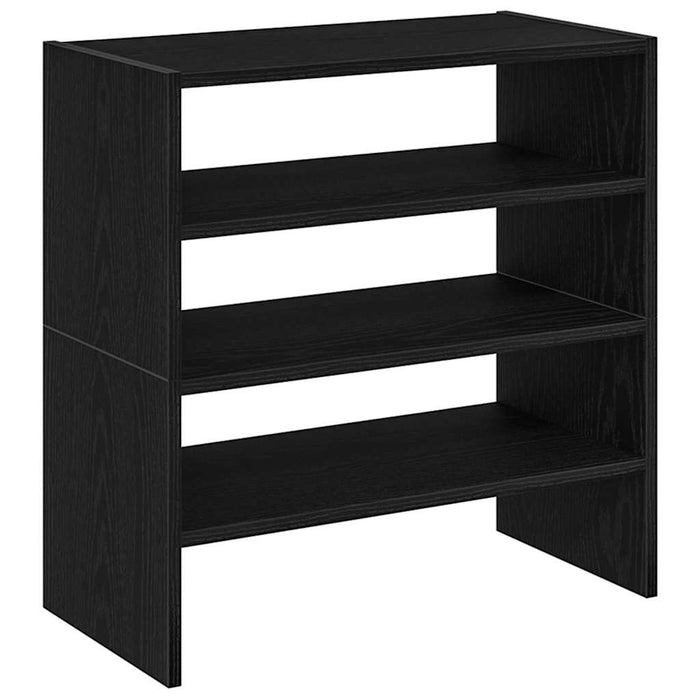 Shoe Racks 2 pcs Stackable Black Oak 60x30x30.5 cm