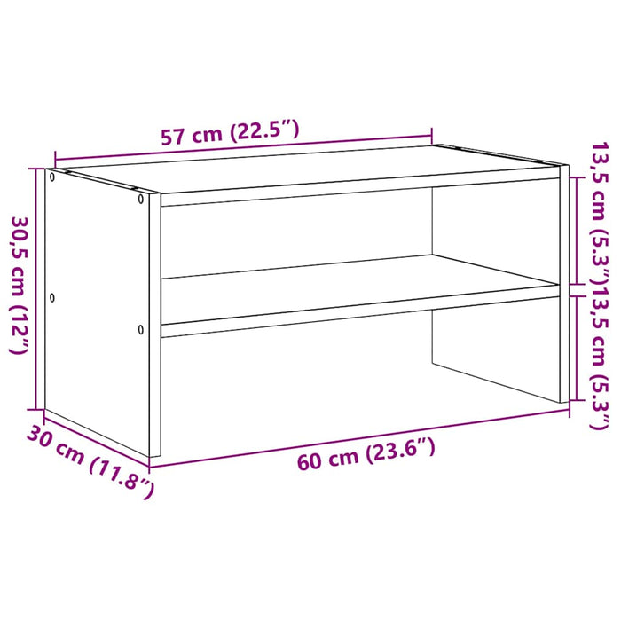 Raft Pantofi Stivuibil Beton Gri 60x30x30,5 cm