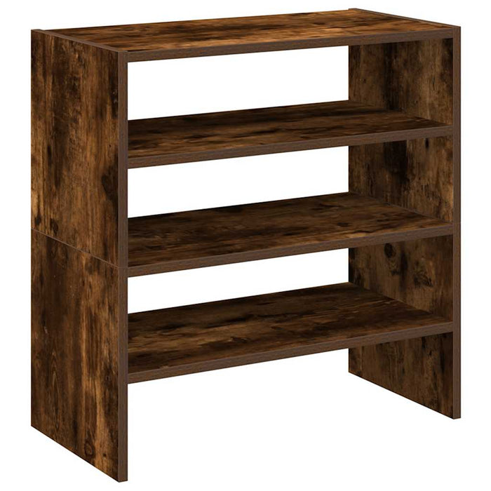 Shoe Racks 2 pcs Stackable Smoked Oak 60x30x30.5 cm