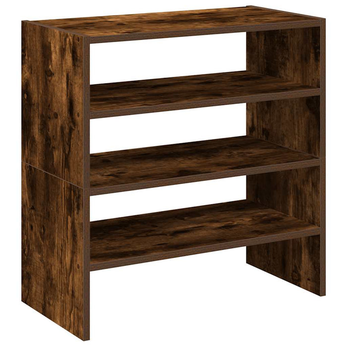 Shoe Racks 2 pcs Stackable Smoked Oak 60x30x30.5 cm